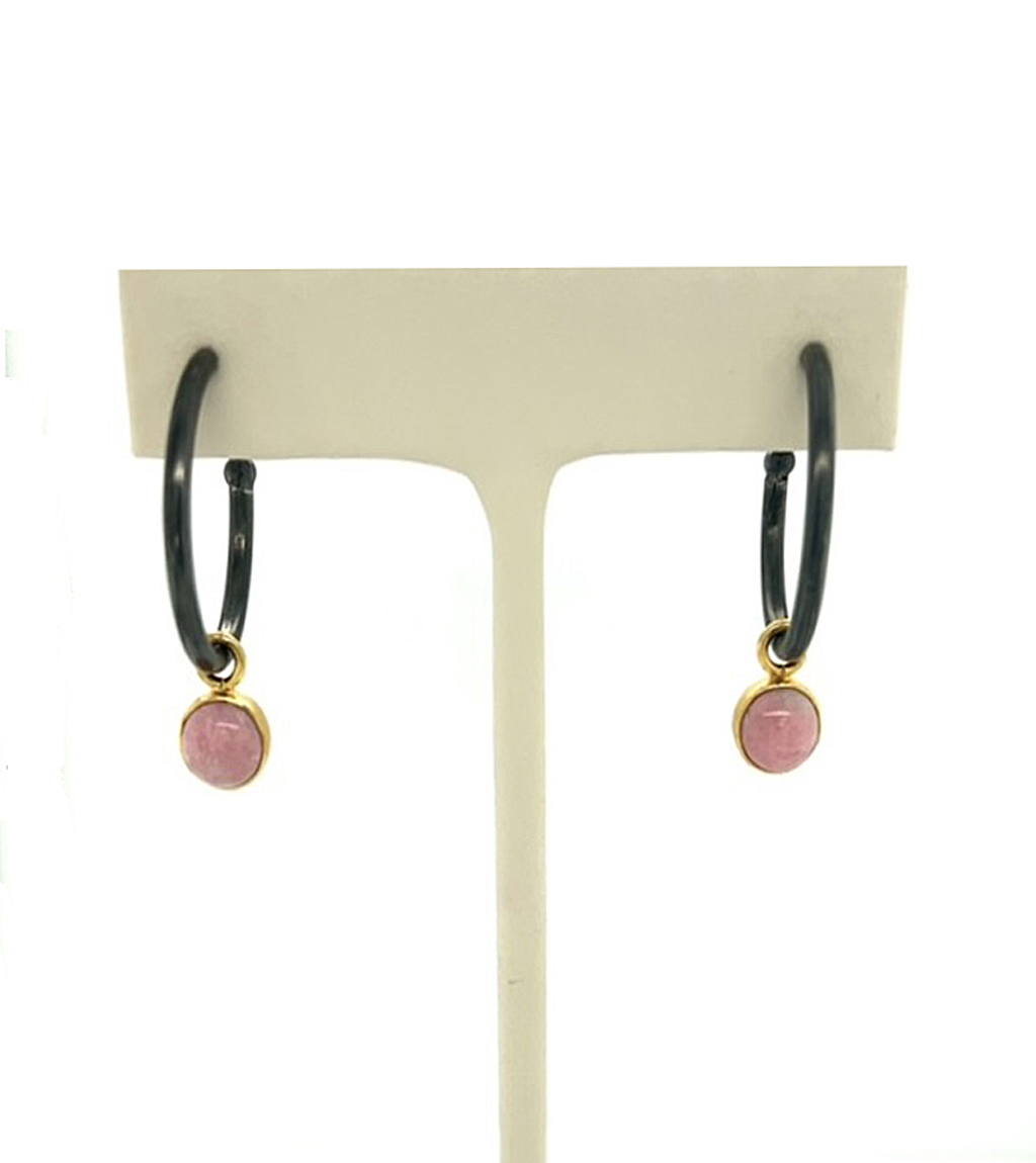 Norwegian Thulite Hoop Earrings