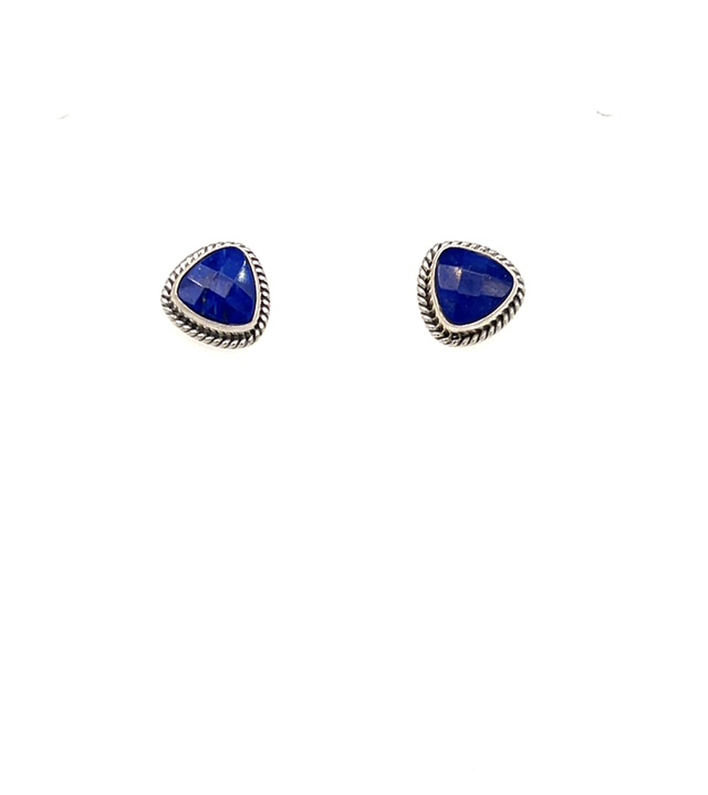 Bali Lapis Lazuli and Sterling Silver Earrings
