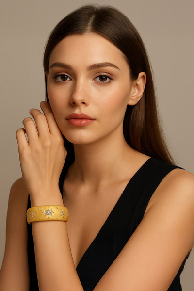 Woman Wearing Buccellati inspired bracelet