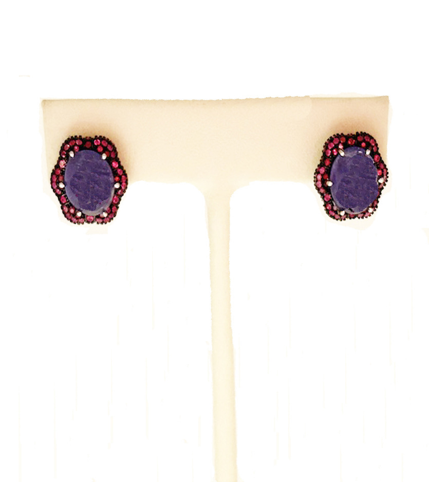 Tanzanite and Ruby Earrings