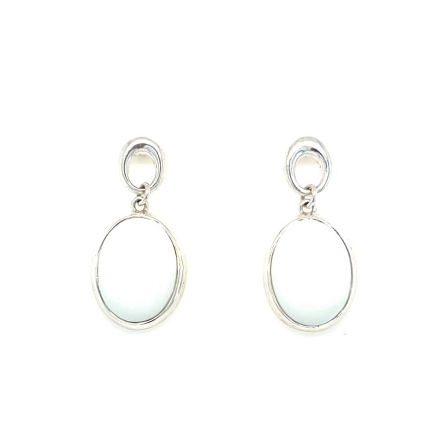 White Onyx Drop Earrings