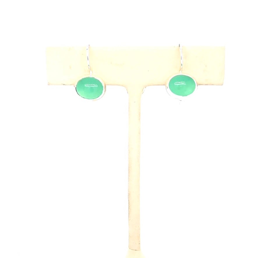 Aqua Chalcedony Teardrop Earrings