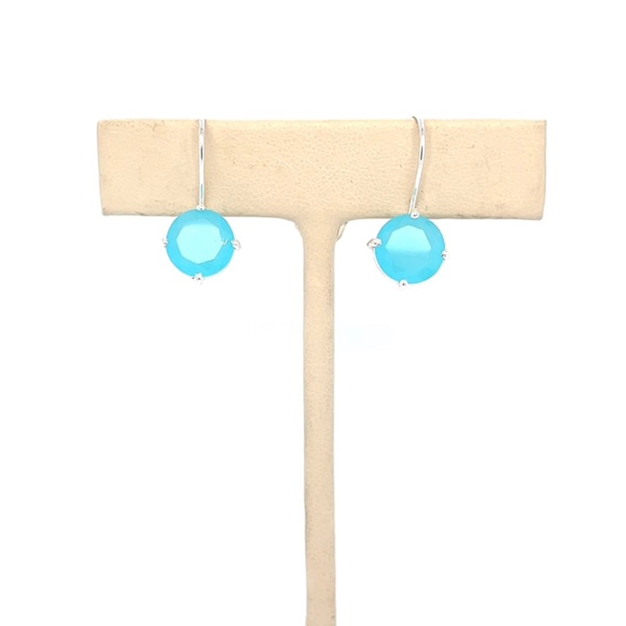 Rimless Blue Chalcedony Earrings