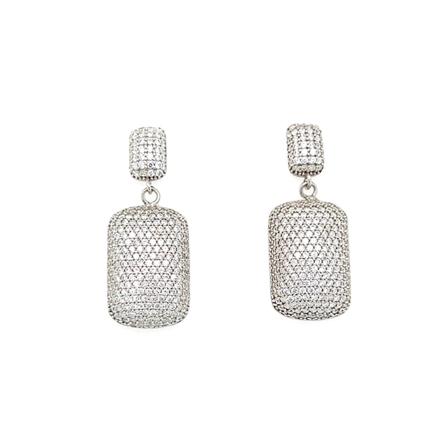 White Crystal Drop Earrings