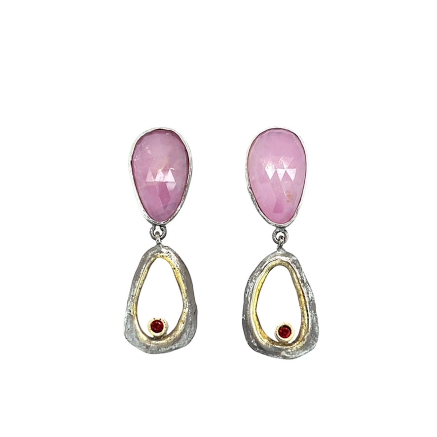 Pink Sapphire Garnet Earrings
