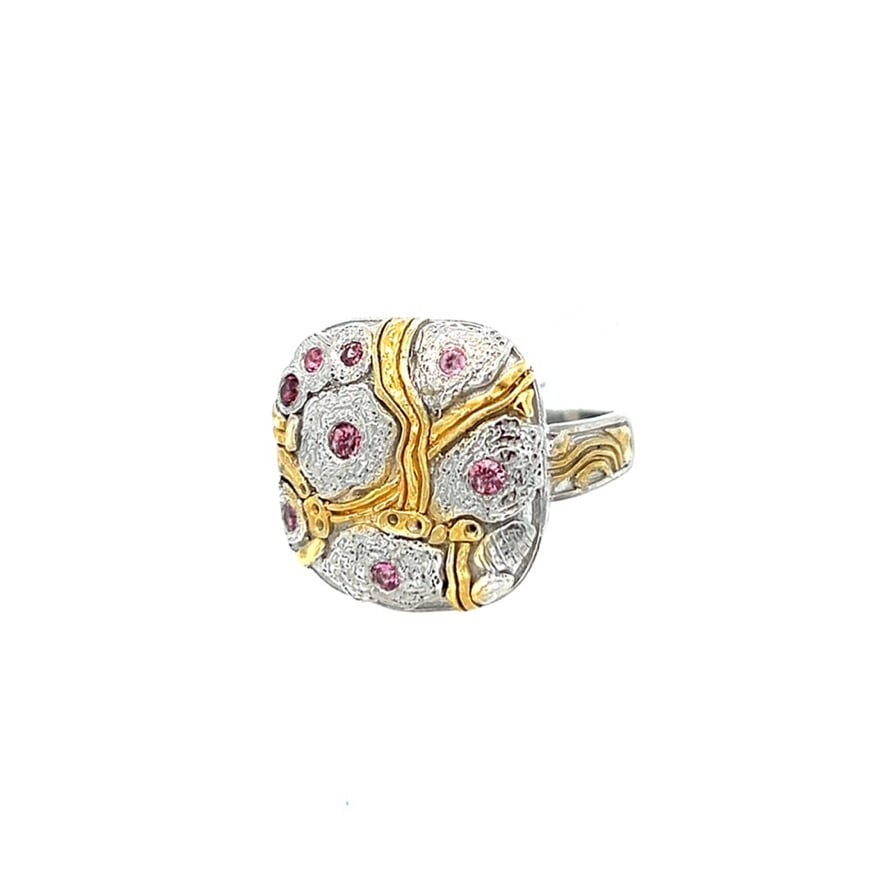 Garden Ring with Tourmaline & Gold Accents