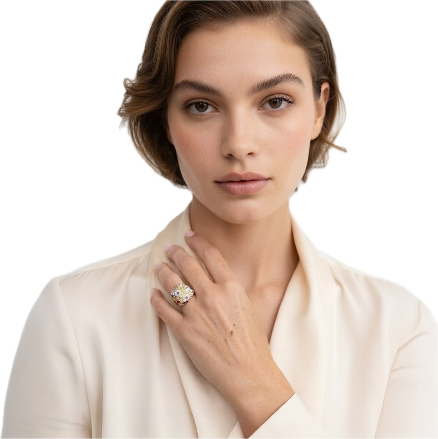 Woman Wearing Garden Ring